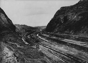 Panama-Kanal, Bauarbeiten am Durchbruch bei Culebra, 1912