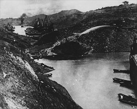 Construction du Canal de Panama, vers 1911
