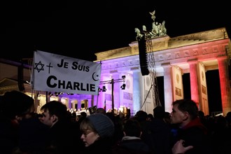 Berlin, Deutschland, Mahnwache, Charlie Hebdo