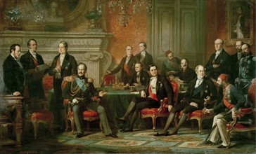 Dubufe, Les plénipotentiaires du Congrès de Paris réunis du 25 février au 30 mars 1856