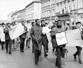 Manifestation d'étudiants en Pologne, avril 1968