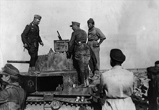 Rommel, Erwin 1891-1944
Officer, general field marshall, germany
commander of the german africa corps Feb.41-March 43 (WWII) 
Lt. gen. Rommel observing from top of an italian tank (carro armato M13...