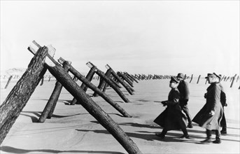 General Rommel inspecting the defenses at Atlantic Wall