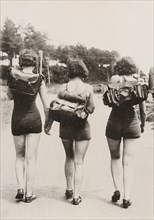Three English women in bathing suits