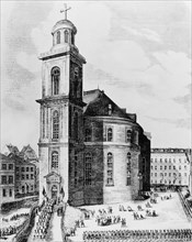 Entrée des parlementaires allemands à l'église "Paulskirche", 1848