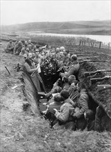 Les soldats fêtent Nöel dans une tranchée, 1914