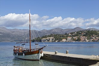 Sailboat at a jetty