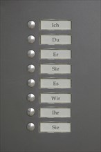 Door bell nameplate with all personal pronouns