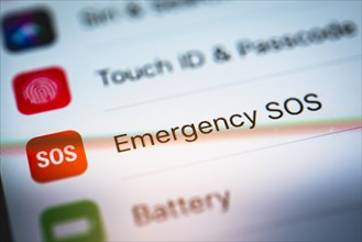 Emergency SOS settings displayed on an iPhone
