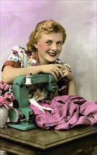 Woman at a sewing machine