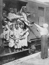 Turcos tirailleur on their way to the frontline