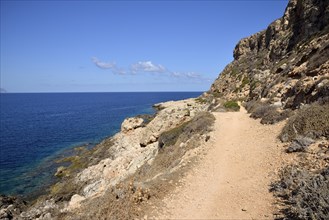 Hiking trail on the island of Levanzo