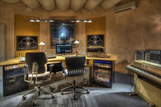 Recording room in a music studio