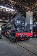 Freight locomotive 57 3525 from 1926 in the locomotive shed