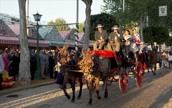 Horse-drawn carriage in front of Casetas