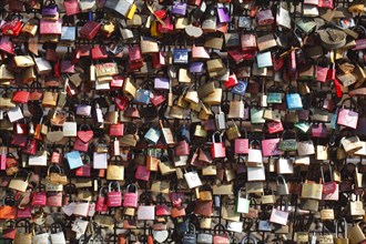 Colourful love padlocks at the St. Pauli Piers