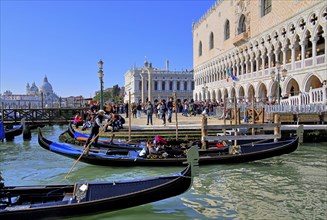 Piazzetta with Doge's Palace and Church of Santa Maria della Salute at sunset