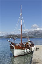 Sailboat at a jetty