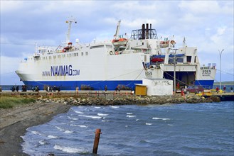 Car ferry at the port to Puerto Montt