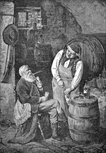 Wine tasting in the wine cellar