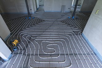 Installed underfloor heating in a new apartment