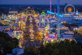 View of the Oktoberfest in the evening