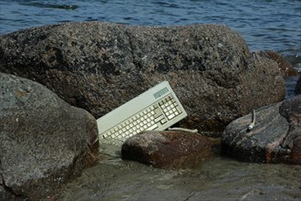 Keyboard in the water