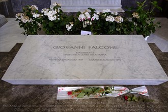 Tomb with memorial plaque for Giovanni Falcone