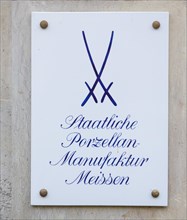 Sign Meissen national Porcelain Manufactory with Swords