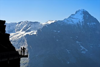 Tourists on the First Cliff Walk by Tissot in front of the Eiger North Face