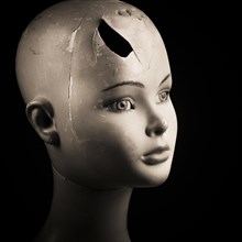 Broken head of a mannequin