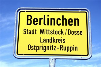 Place-name sign Berlinchen