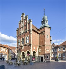 Historical town hall of the city Meppen with Munsterland stepped gable