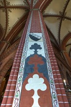 Painted column in the city church St. Maria and St. Nikolaus