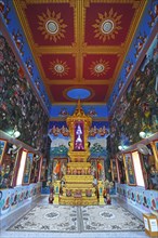 Splendidly designed interior of the temple Wat Khao Rang
