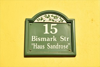 German street sign Bismark Strasse on a wall