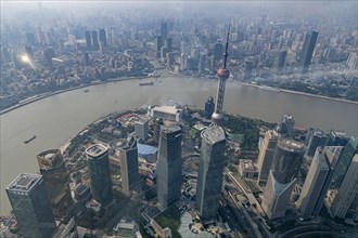 View from Shanghai Tower to Oriental Pearl Tower
