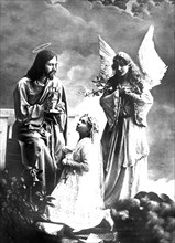Jesus with angel and girl