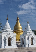 White kyauk gu cave stupas