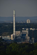 View of EnBW power plant and waste incineration plant Stuttgart-Munster