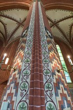 Painted column in the city church St. Maria and St. Nikolaus