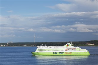 Tallink maritime shuttle ferry leaving port of Tallinn