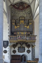 Late Renaissance side organ in the late Gothic church of St. George