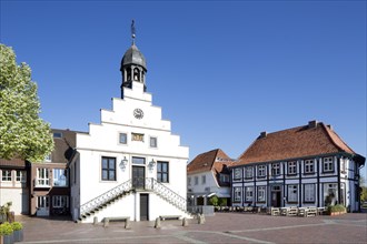 Lingen town hall and old post office on the market square