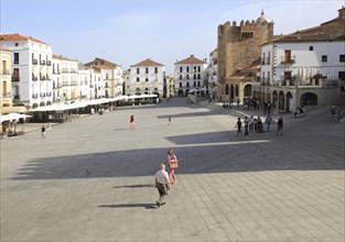 Torre de Bujaco tower in Plaza Mayor