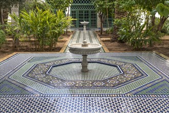Mosaic floor with fountain