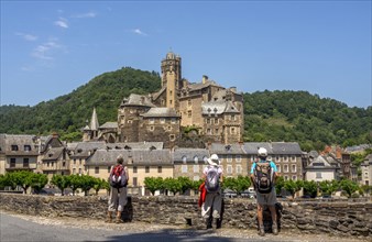 View on village Estaing with castle