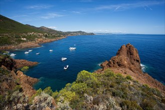 Bay with pleasure boats