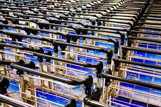 Baggage carts in line