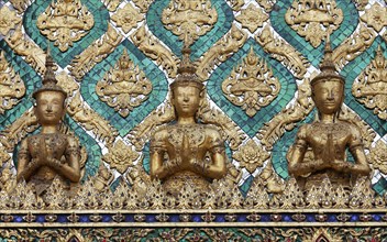Frieze with ornaments and golden figures